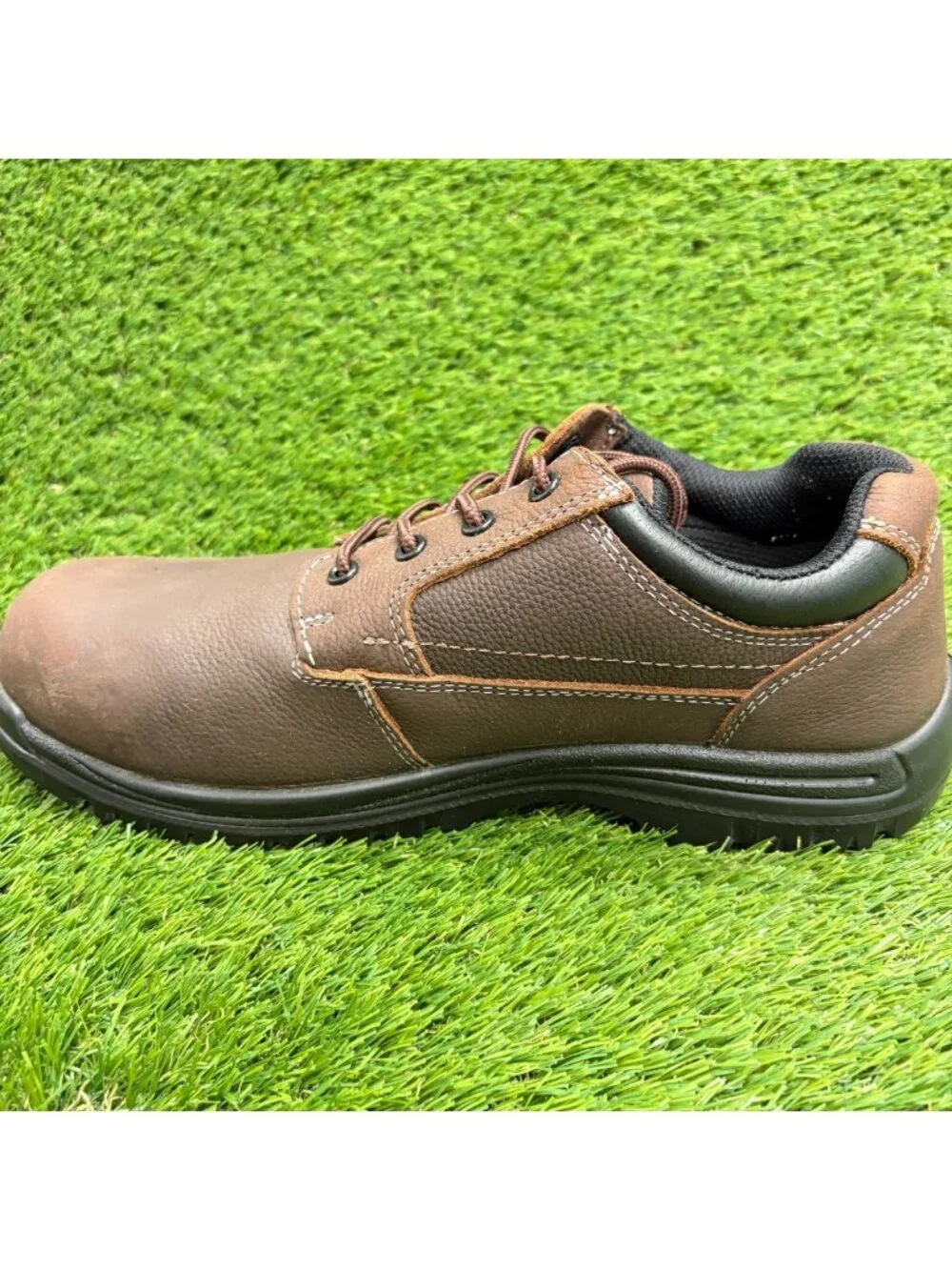 Avenger Foreman Mens Size 13E Brown Black Composite Safety Toe Work Oxford Shoes